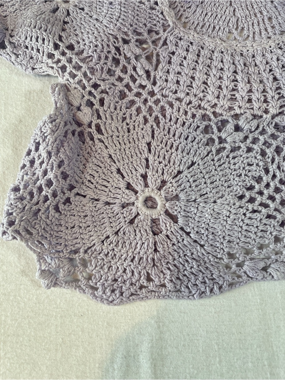 Handmade Crochet Floral Lilac Crop Top Boho Cottagecore - Picture 3 of 10